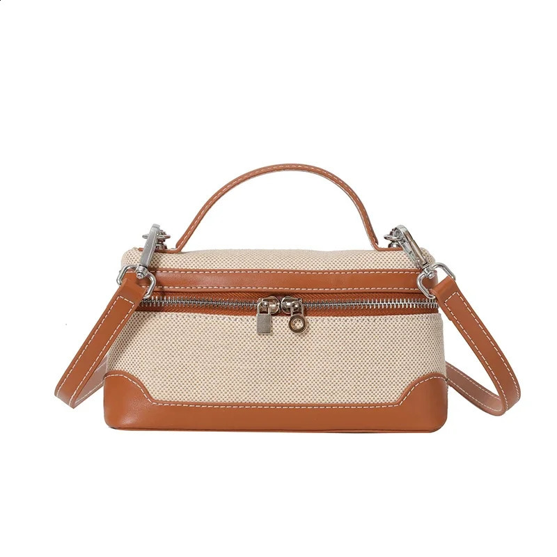 Fashionable solid interior company cross body bag splicing 2024 hot selling womens indoor zipper pocket womens handbag 240824