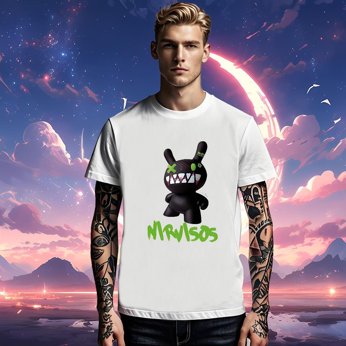 Classic Casual Tshirt for Man Woman bear Casual Daily Wear 230g Cotton Top Tees Breathable Crew Neck Popular Mens T Shirts Anime