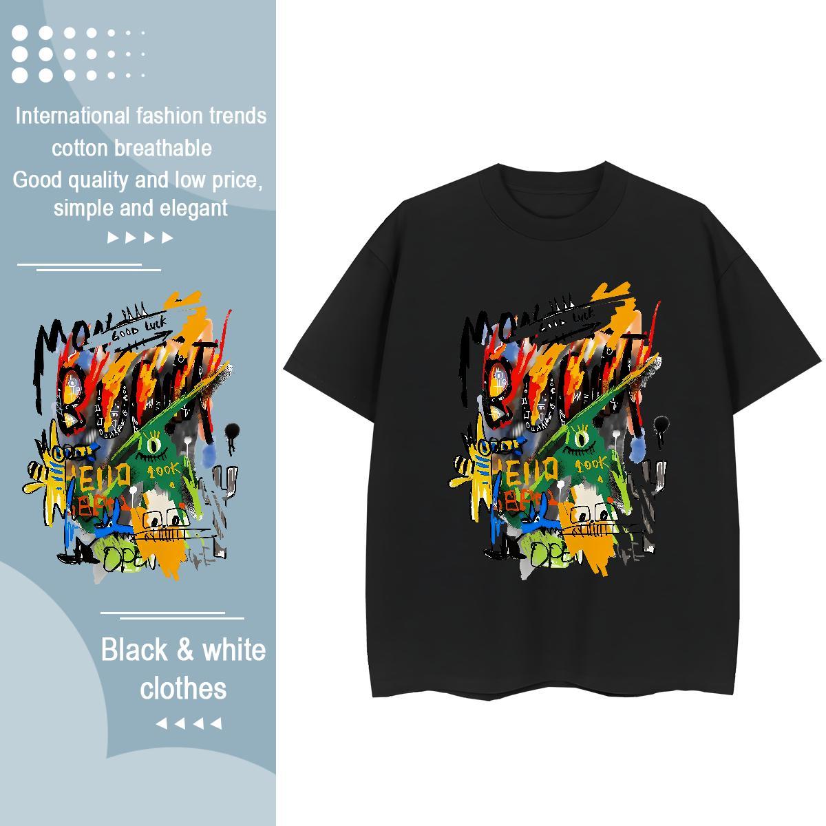 Unisex Unisex Tshirts 100% Cotton 230g cartoon Summer Casual T Shirt For Woman Breathable Crew Neck Custom Printing Tee Shirt