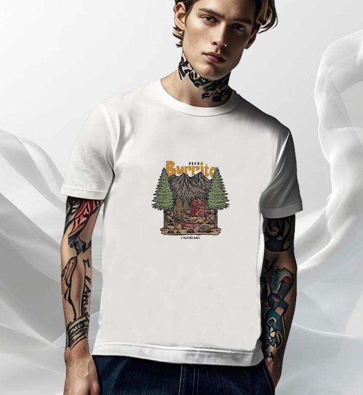 Comfortable Mens T Shirts 230g Cotton mountains Spring Summer Cartoon Print Breathable Short Sleeve Tshirt for Man Woman Classic Casual Tees