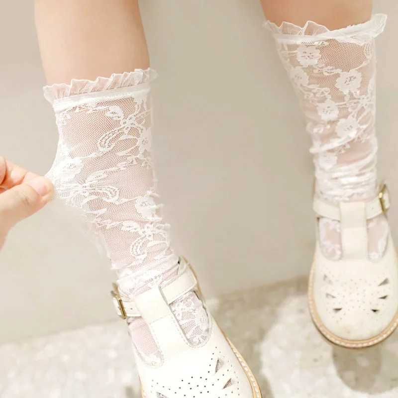 2022 Lace Baby Girls Socks Tube Girl Socks Knee Socks Princess Lace Mesh Summer Fashion Lace Knee High Socks Childrens Socks CL240824