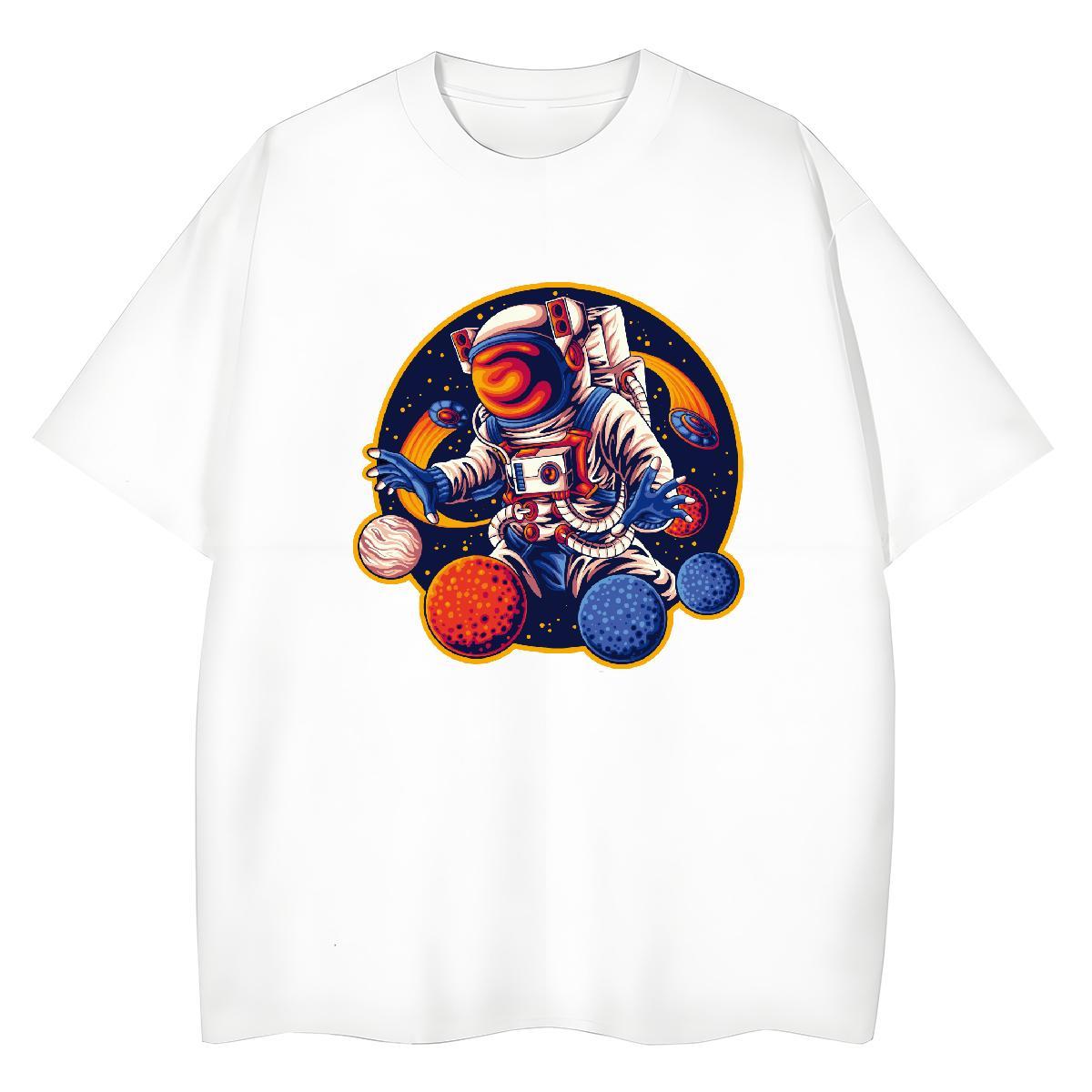 Loose fit Woman Tshirt 230g Cotton universe Daily Wear T Shirts Women Crew Neck Oversized Clothings