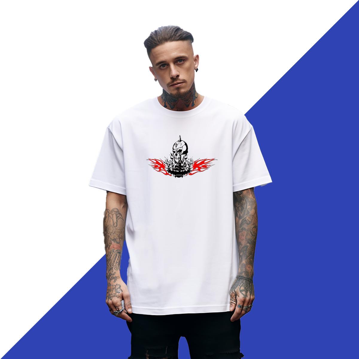 Cool Design T-Shirts 230g 100% Cotton skull Street Casual DIY Crew Neck Breathable Tshirts Stylist Clothings