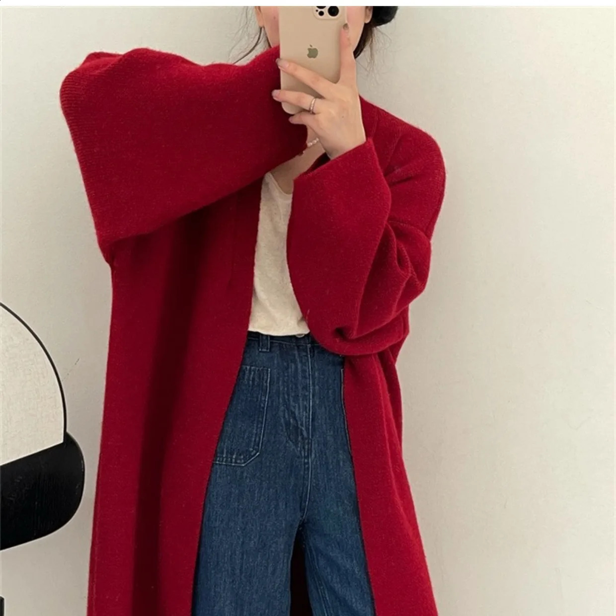Lazy Wind Long Sweater Coat Women 2024 Autumn and Winter Highgrade Knit Cardigan Loose 240823