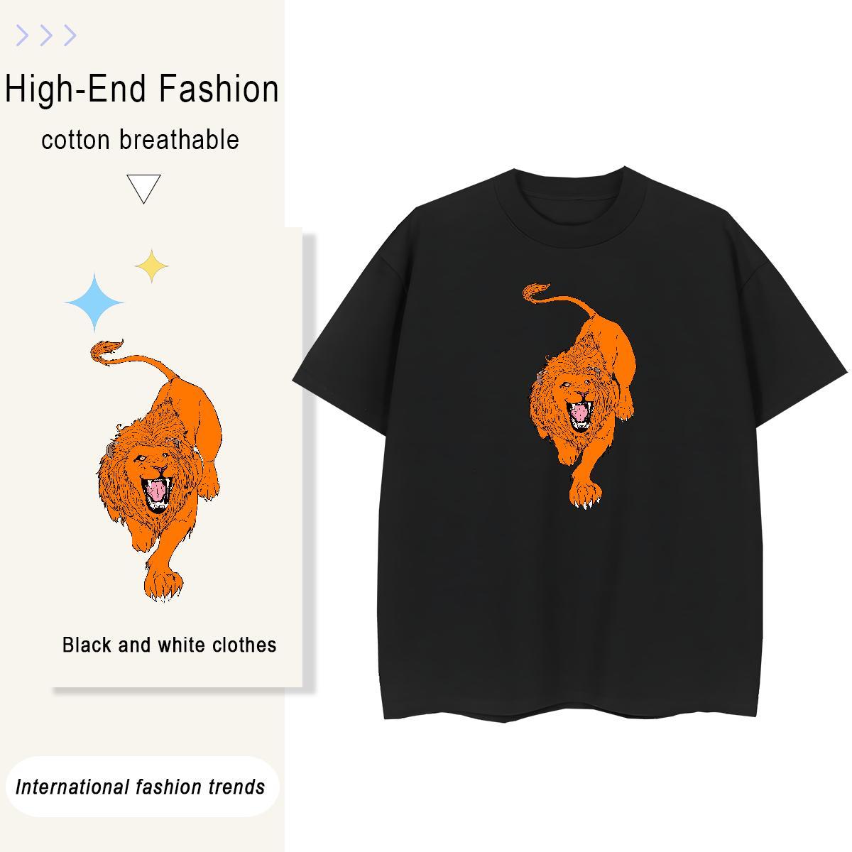 New Designer Men Tshirts tiger Hip Hop 230g 100% Cotton Clothings Breathable Crew Neck Brand T Shirt For Man Custom Print Oversized