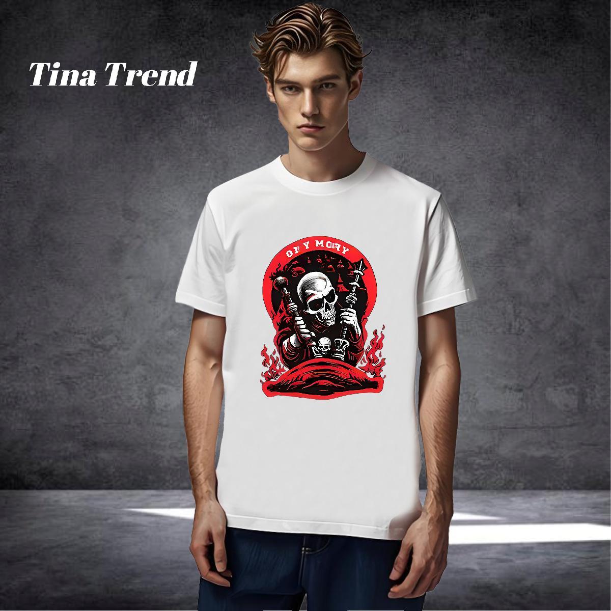 Soft Men T Shirts 100% Cotton 230g skull Street wear Hip Hop Customized Round Neck Short Sleeve Tshirt for Man Woman Stylist Clothings