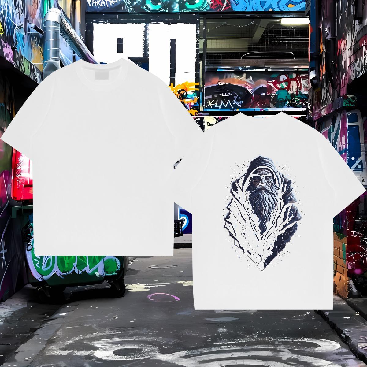 High Quality T Shirts Men 230g Pure Cotton portrait Anime Printing Street Plus Size Custom Crew Neck Tshirts 2024 Summer Clothes