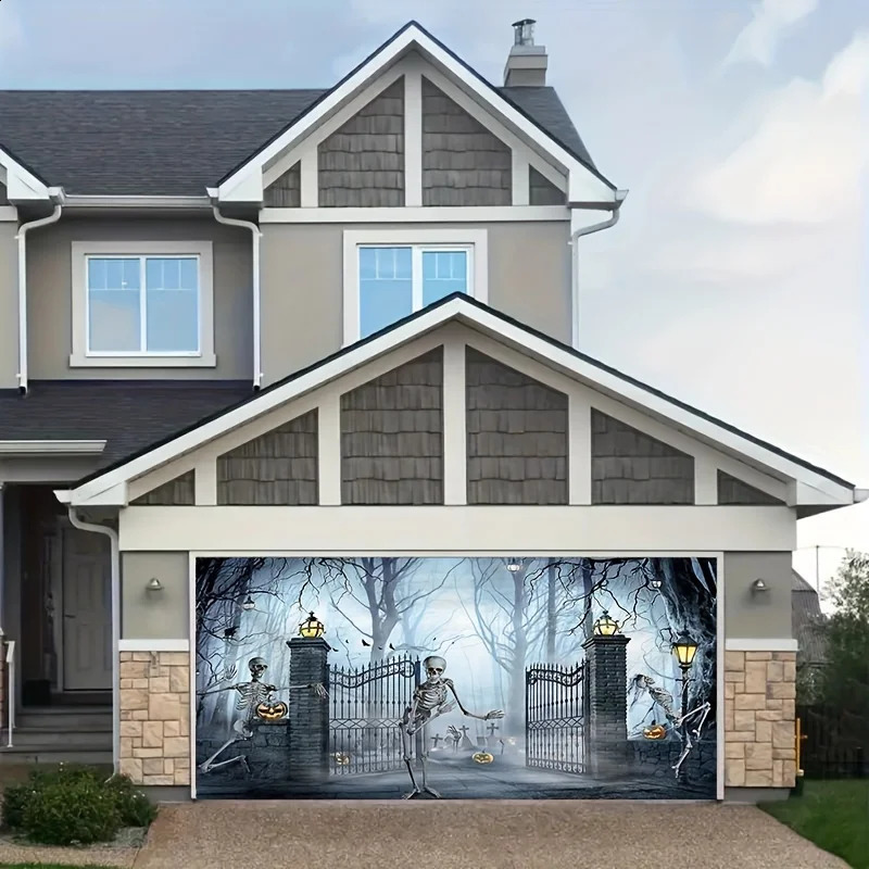 Halloween Horror Garage door banners large outdoor decorations party backgrounds and holiday celebration 240823