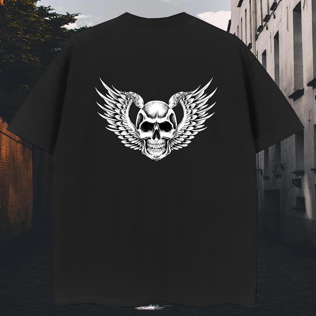 Comfortable T-Shirts for Men 100% Cotton 230g skull Outdoor DIY Anime Breathable Crew Neck Men Tops Tees Classic Casual Tops Shirt
