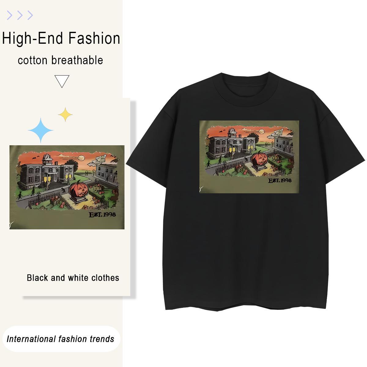 DIY Customized Men Clothes T-Shirt halloween Anime Printing Street 230g Pure Cotton Wear Short Sleeve O-Neck High Quality Mens T Shirts Asian Size