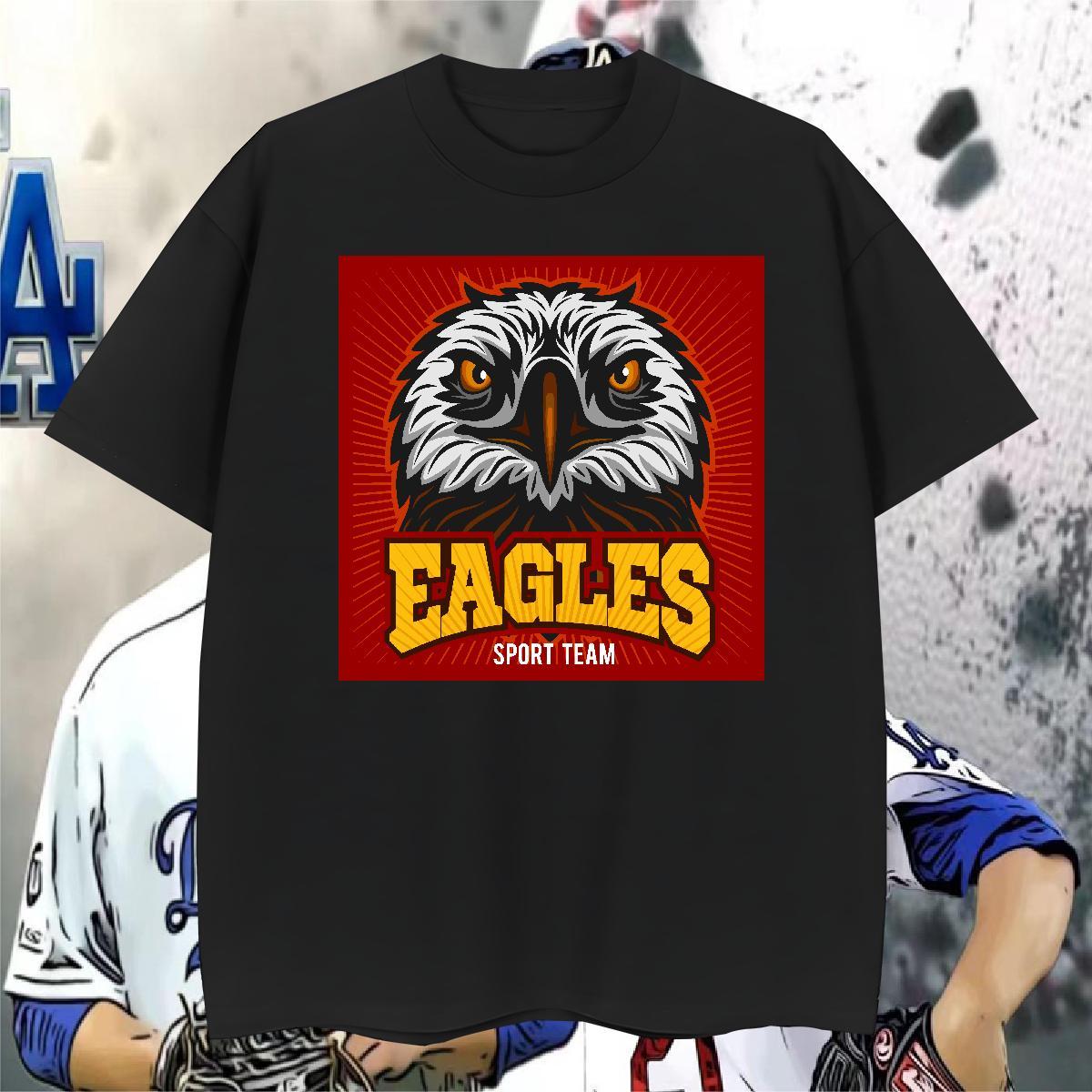 Custom Men Tops Tees eagle Street Casual 230g 100% Cotton Tees Shirts Crew Neck Breathable Cool Design Men T Shirts Anime Print
