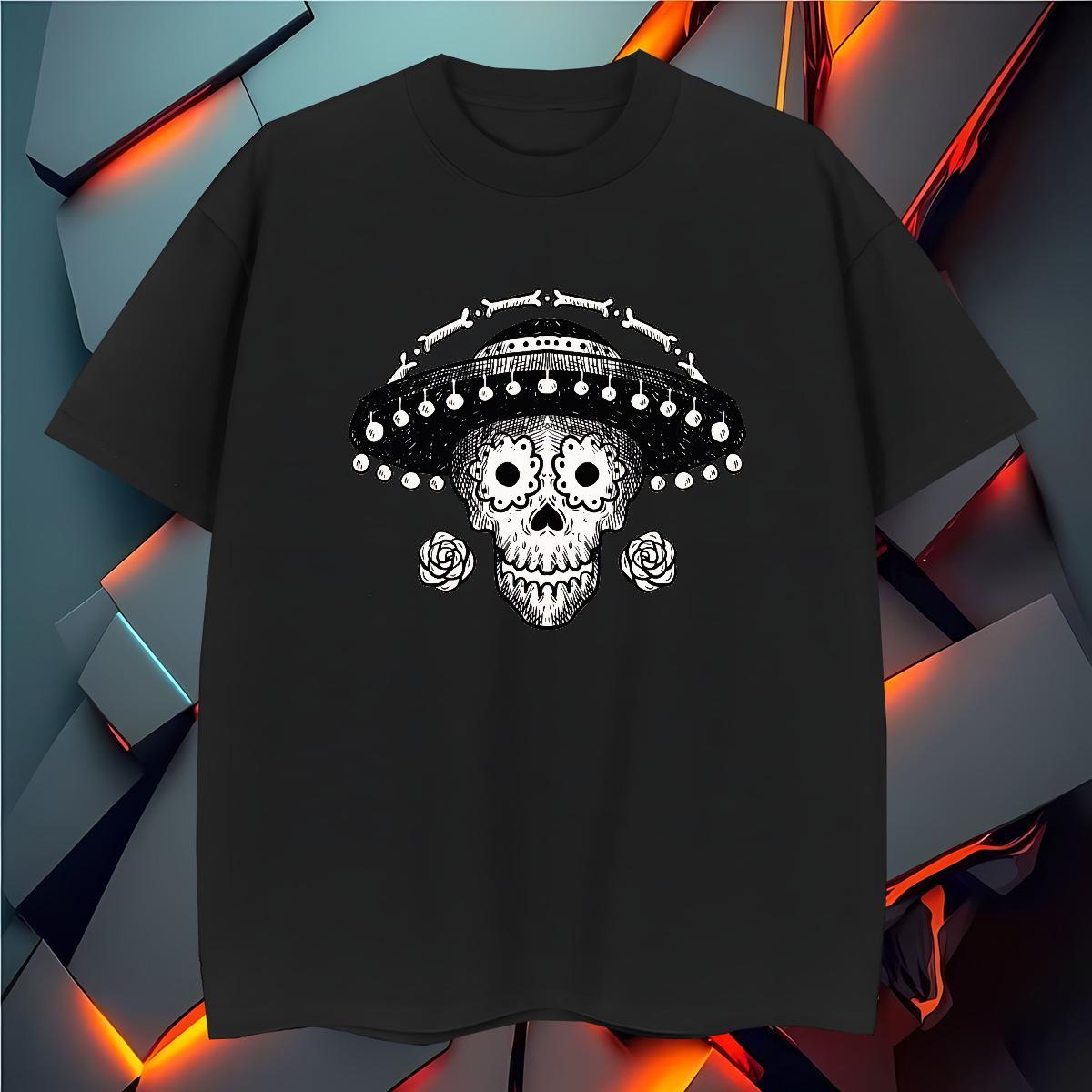 Classic Man T Shirts 100% Cotton 230g skull Sports Casual Custom Printing Breathable Tshirts DIY Tees Shirts