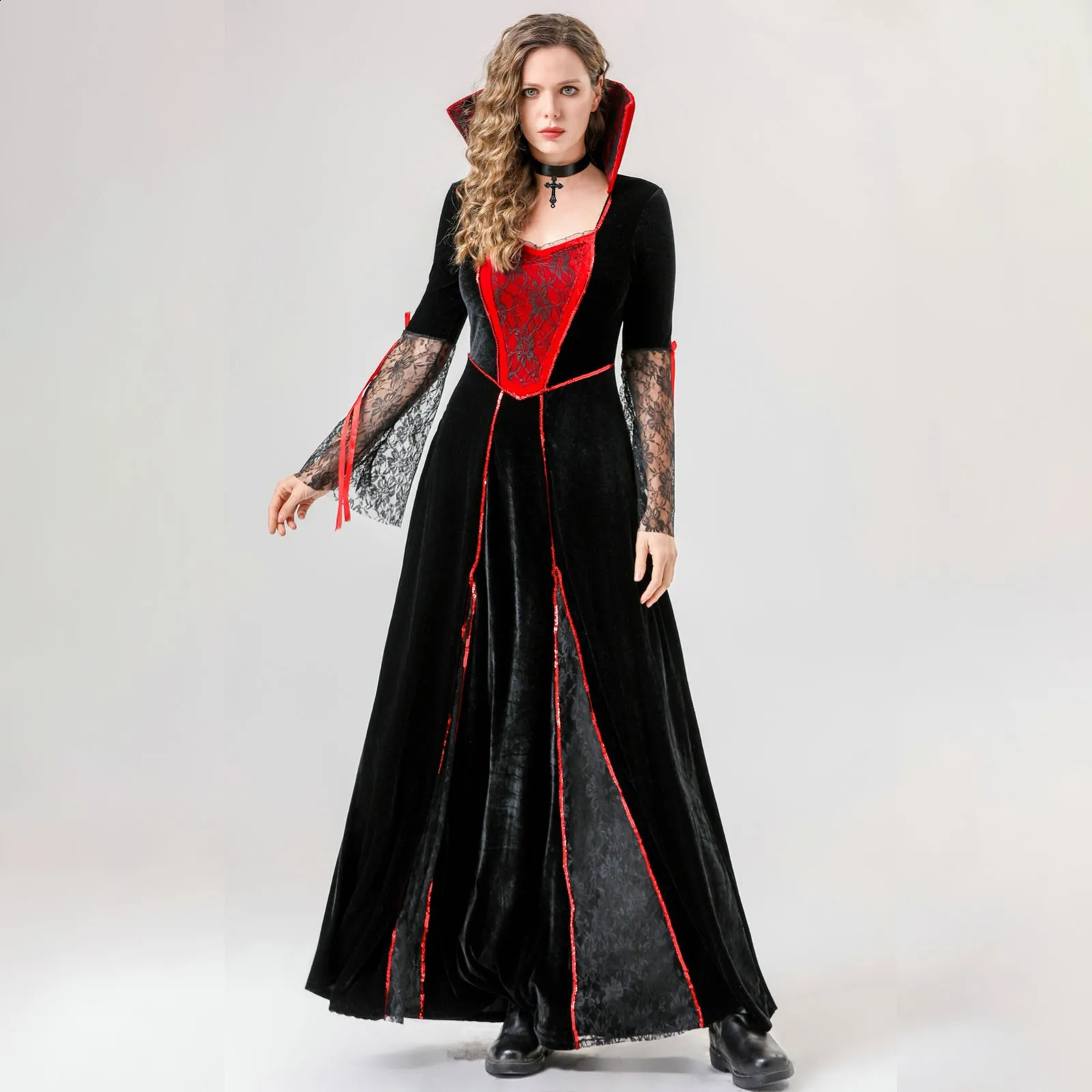 Halloween Black Queen Role Playing Costume Adult Female Stage Fancy Dress Carnival Party Up 240823