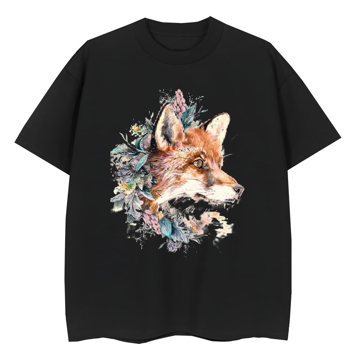 New Designer Men Tshirts fox Street 230g Pure Cotton Tee Shirt Breathable Soft Man T Shirts DIY Anime