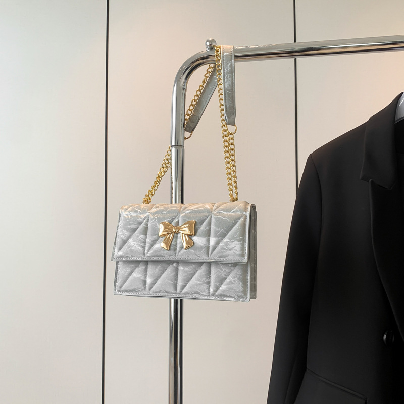 Women's new diamond grid chain small square bag versatile single shoulder crossbody bag