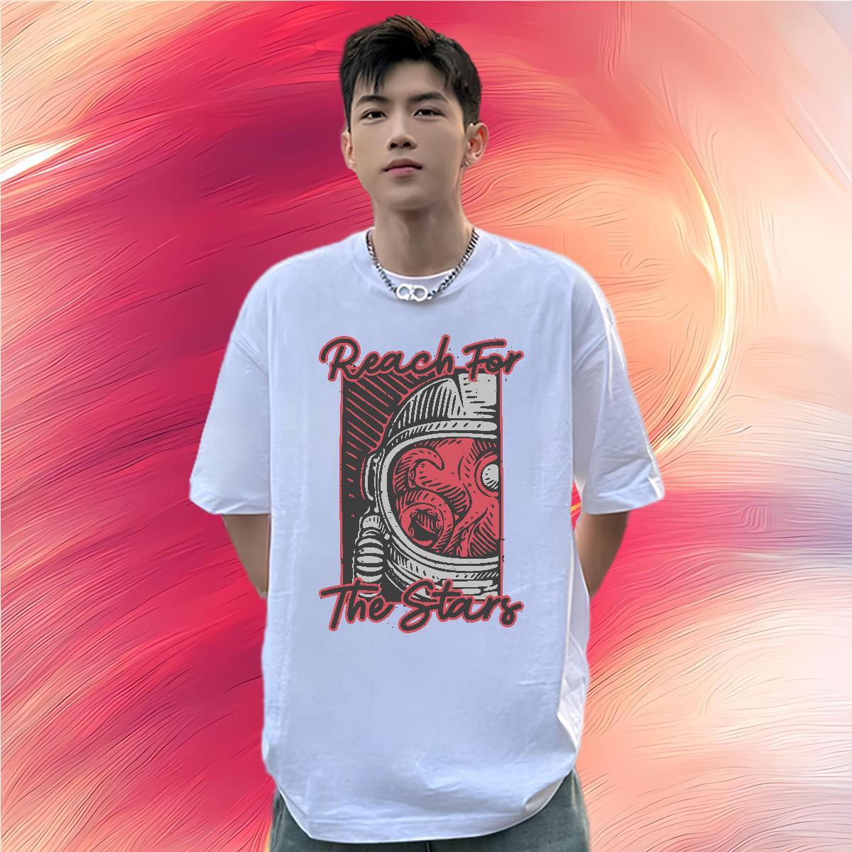 Unisex T-Shirts for Men 230g Pure Cotton ET Casual Beach DIY Anime O Neck Short Sleeves Mens Tshirts Designer Fashion Tees Shirts