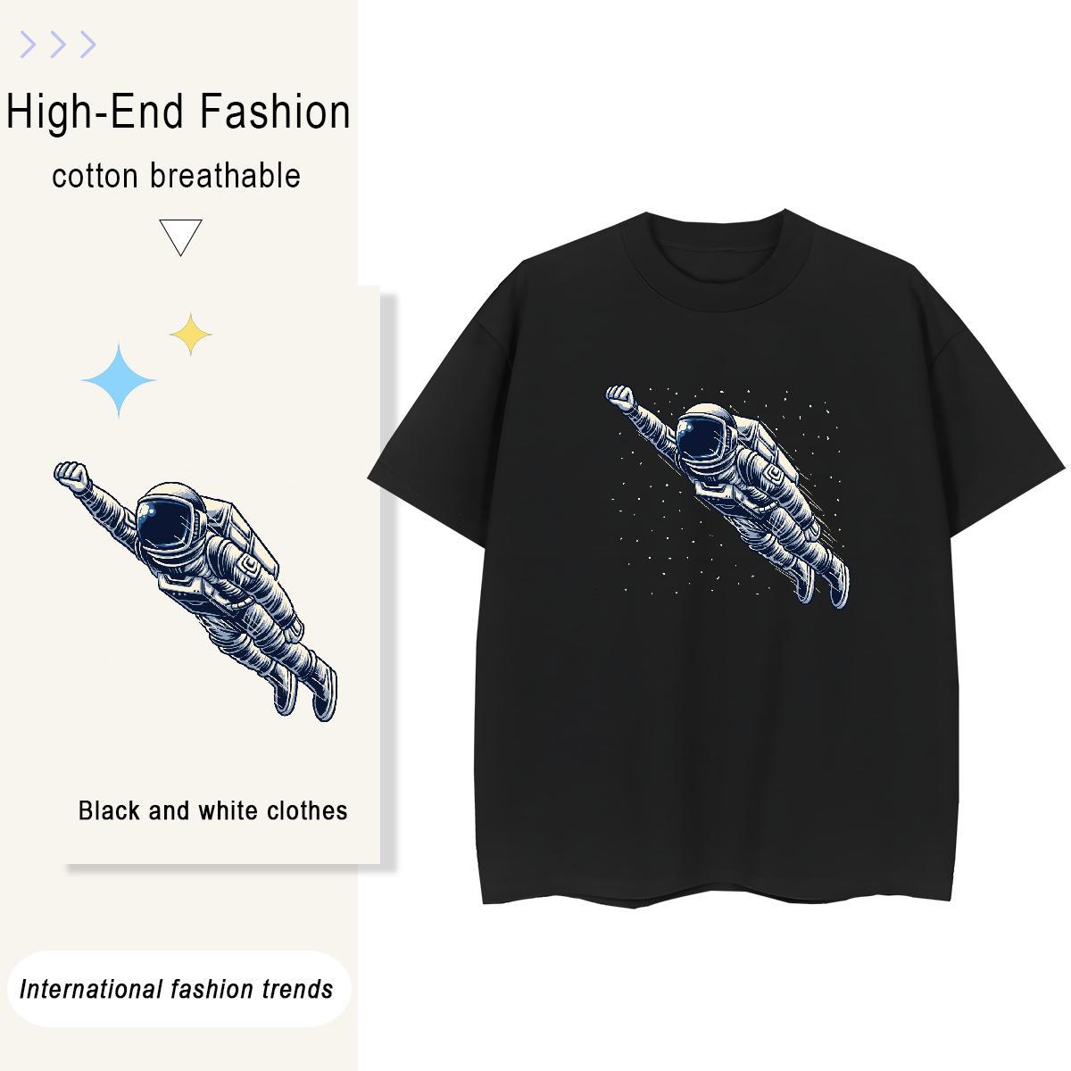 5A Tshirt for Man Woman 230g Cotton universe Home Outdoor Women T Shirts Crew Neck Breathable DIY Anime Printed Tshirts