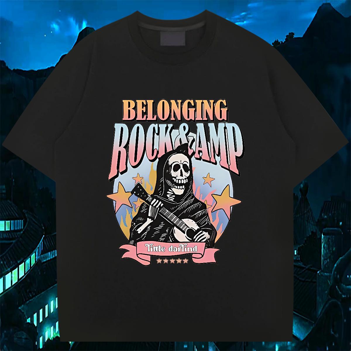 Free Shipping Mens T Shirts 100% Cotton 230g skull Outdoor Black Oversized Round Neck Short Sleeve Men Clothes T-Shirt 2024 Designer Tops Shirt