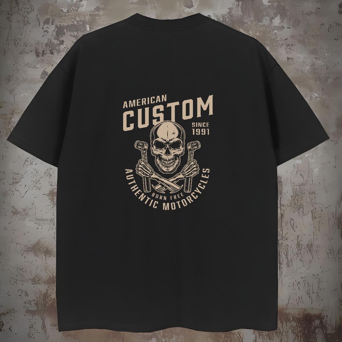TOP Quality Man T Shirts 230g Pure Cotton skull Street Wear Custom Cartoon Breathable Soft Couples T Shirts New Designer Tops Tees