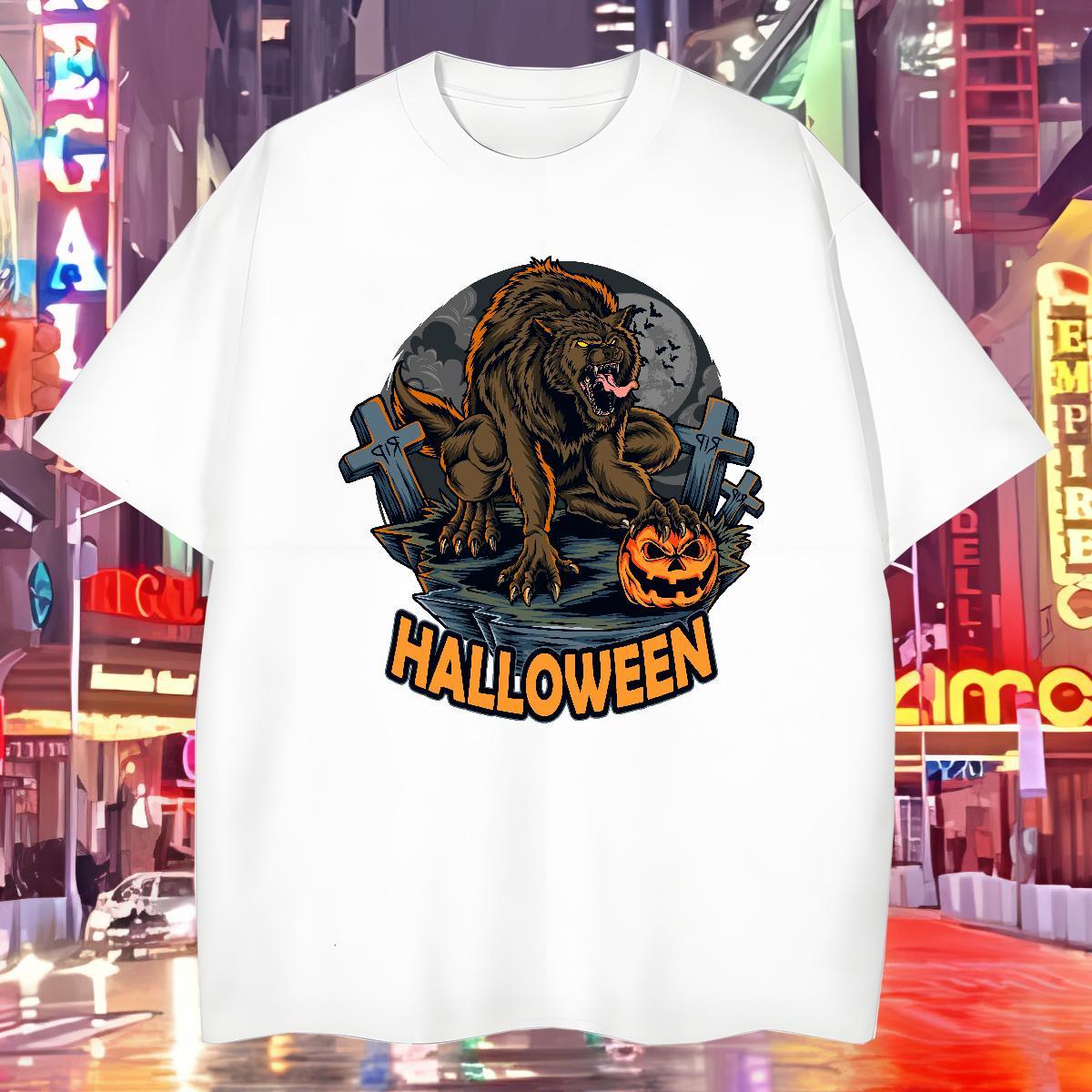 2024 New Tshirts halloween Street Wear 230g 100% Cotton Tees Pure Cotton Cool Design T Shirt For Man Plus Size Custom