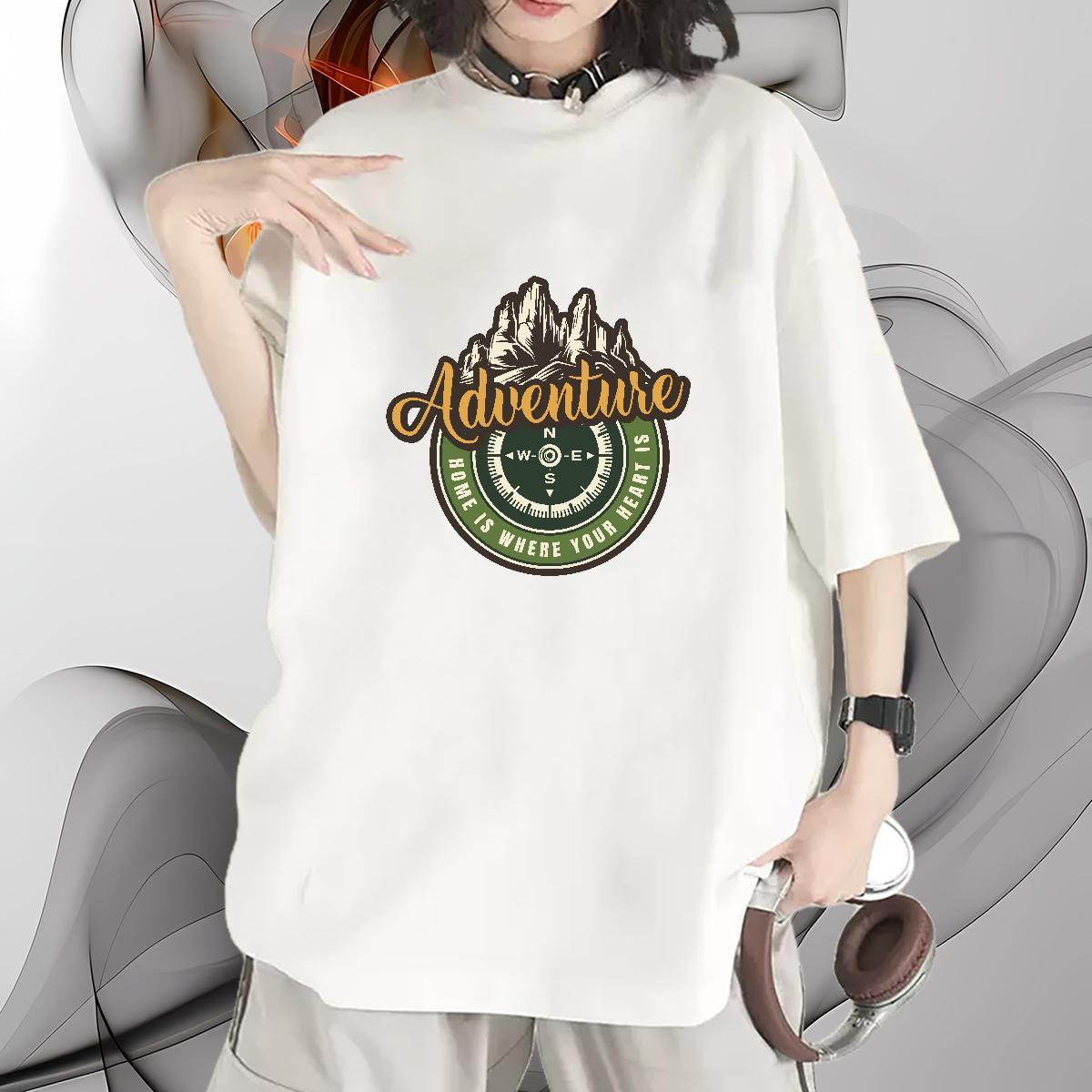 Lady Lady T shirt 230g Cotton letter Street T-Shirts O Neck Short Sleeves DIY Anime Polos