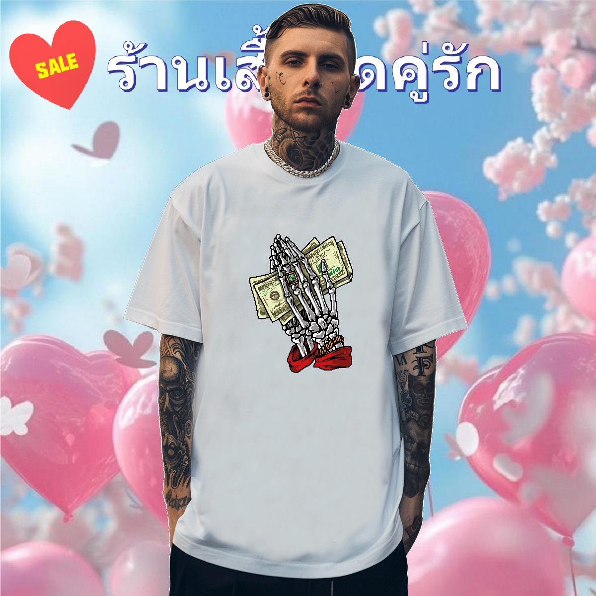 Loose Men T Shirts 230g 100% Cotton skull Summer Casual White Plus Size O Neck Short Sleeves Men Clothes T-Shirt Brand Tops