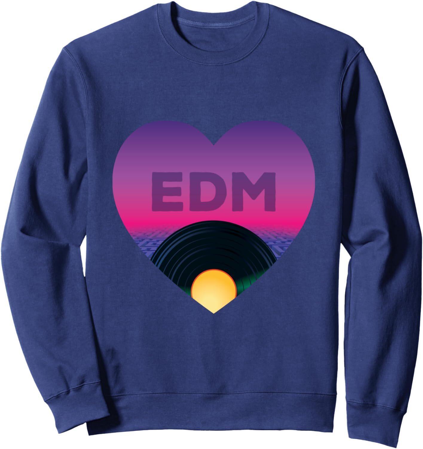 Long Sleeve Shirts for Men sweatshirt EDM Vinyl Disc Retro Vintage Electronic Dance Music Sweatshirt T shirt Tee Streetwear Casual tops clothes