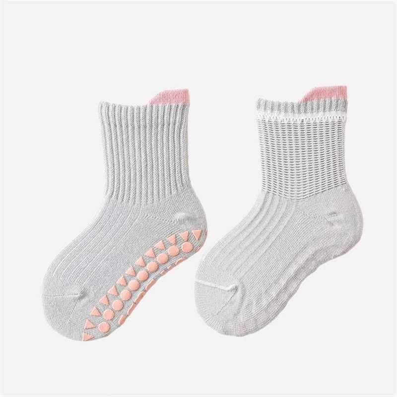 Lawadka 3Pairs/set Childrens Socks For Girls Boys Solid Kids Boy Girl Socks Non-slip Cotton 0-5Years Unisex Baby Toddler Sock CL240824