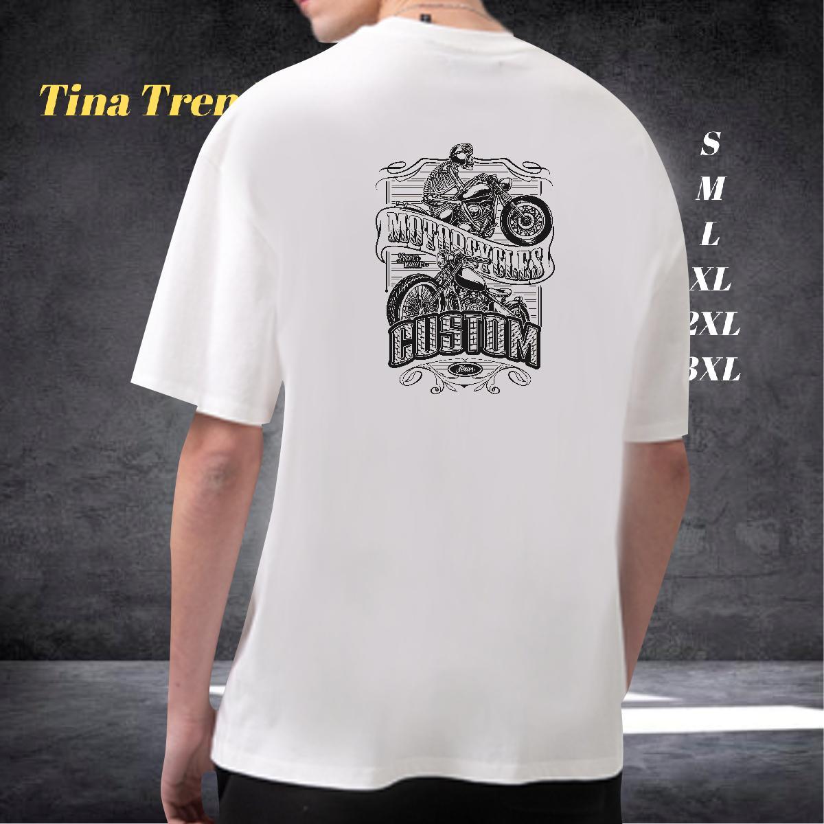 Popular Man T Shirts 100% Cotton 230g motorbike Hip Hop Custom Print Oversized Breathable Short Sleeve Couples T Shirts New Designer Tops Tees