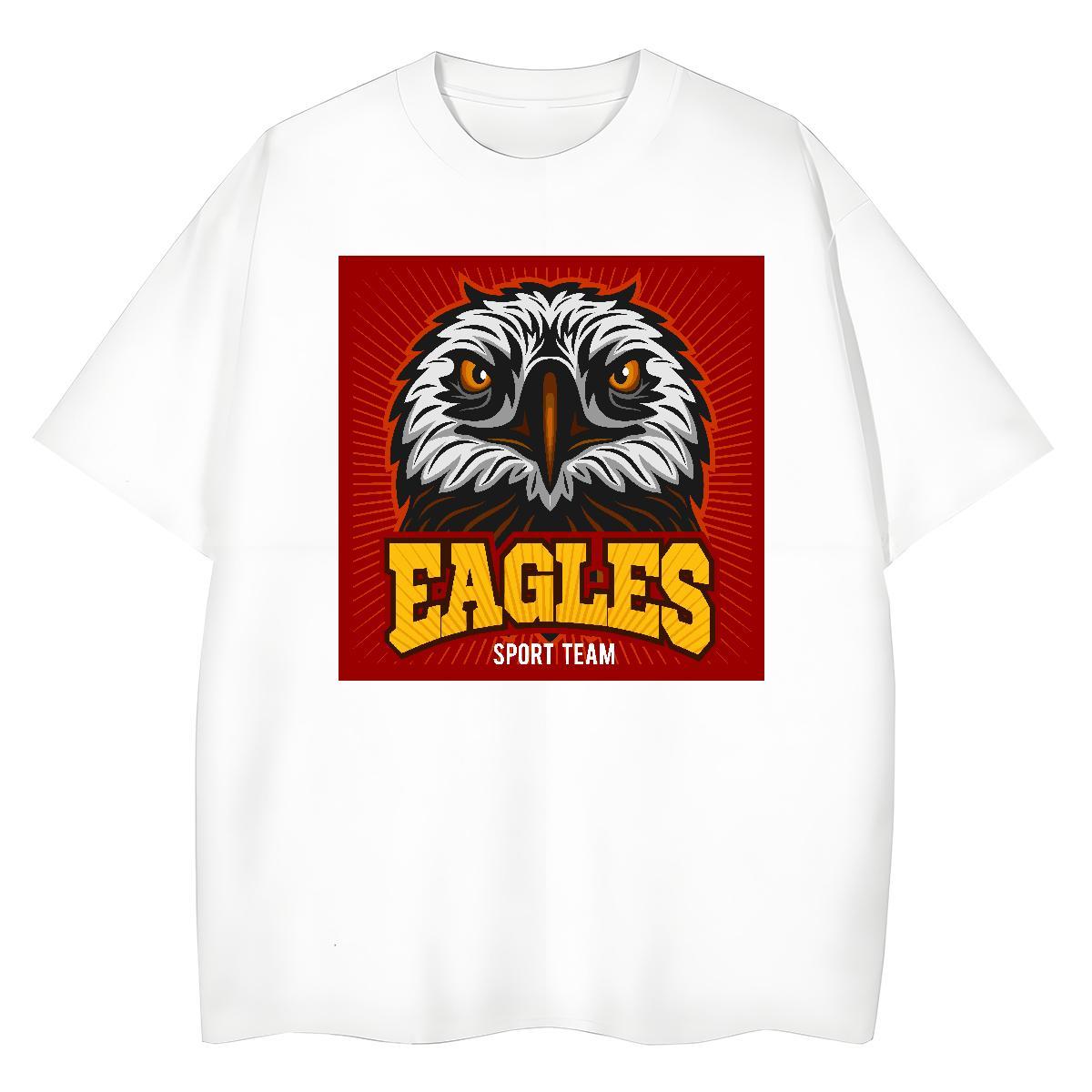 DIY Men Tees eagle Street wear Hip Hop 230g Cotton Tee Shirt O Neck Short Sleeves Classic T-Shirts for Men Custom Print Oversized