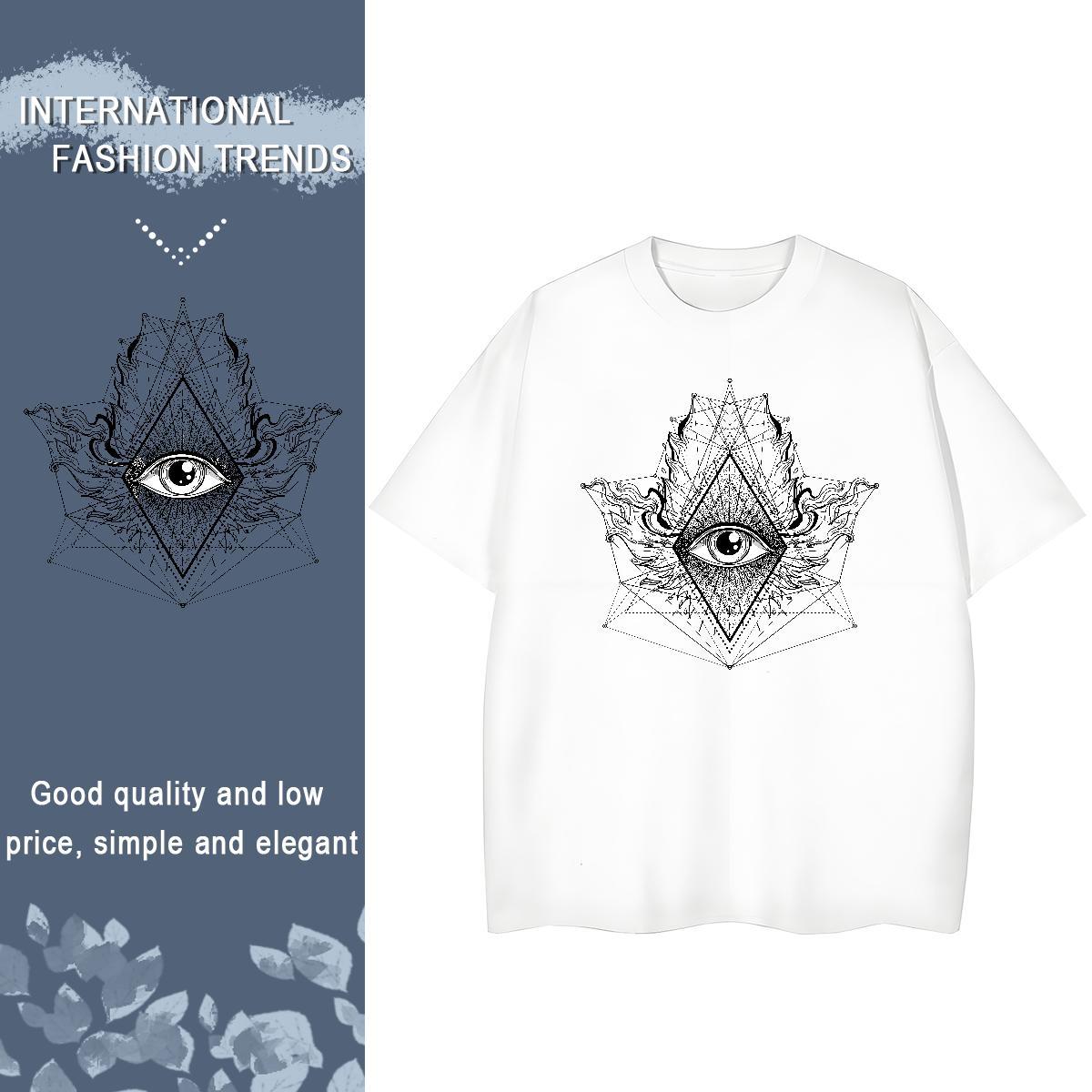 Wholesale T shirt 230g 100% Cotton eye of the devil Spring Summer Custom Print Oversized Breathable Crew Neck Mens Tshirts 2024 New Tees