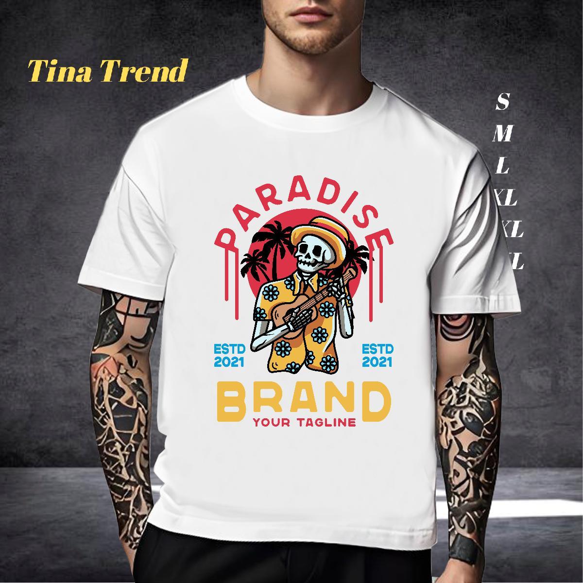 Loose T-Shirts for Men 230g Cotton skull Hip Hop Oversized O Neck Short Sleeves Men Tops Tees 2024 Tshirts