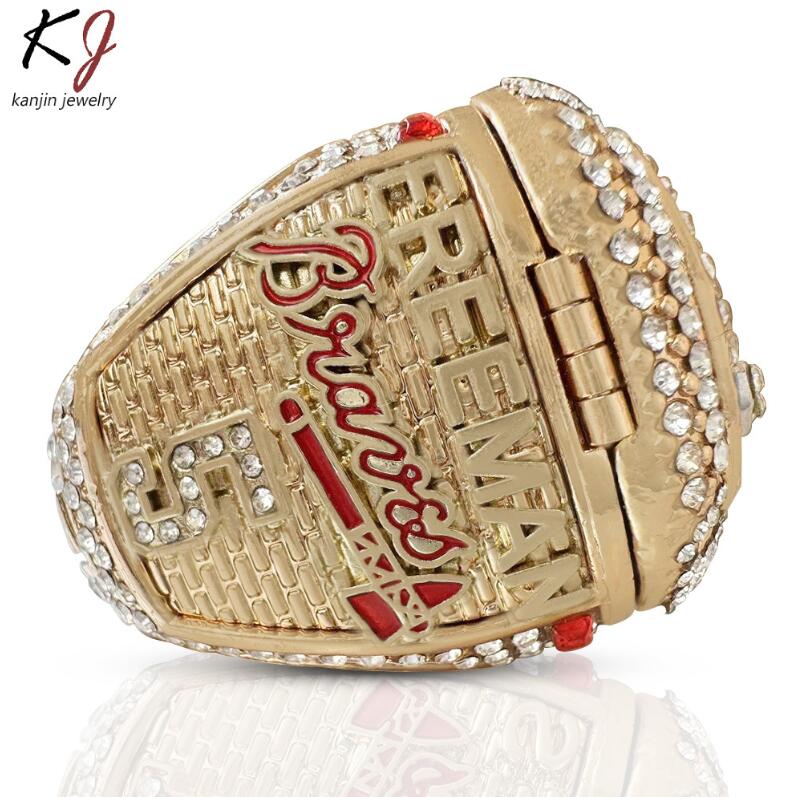 Band Rings Player Name Soler Man Albies World Series Baseball Braves Team Championship Ring With Wooden Display R250425