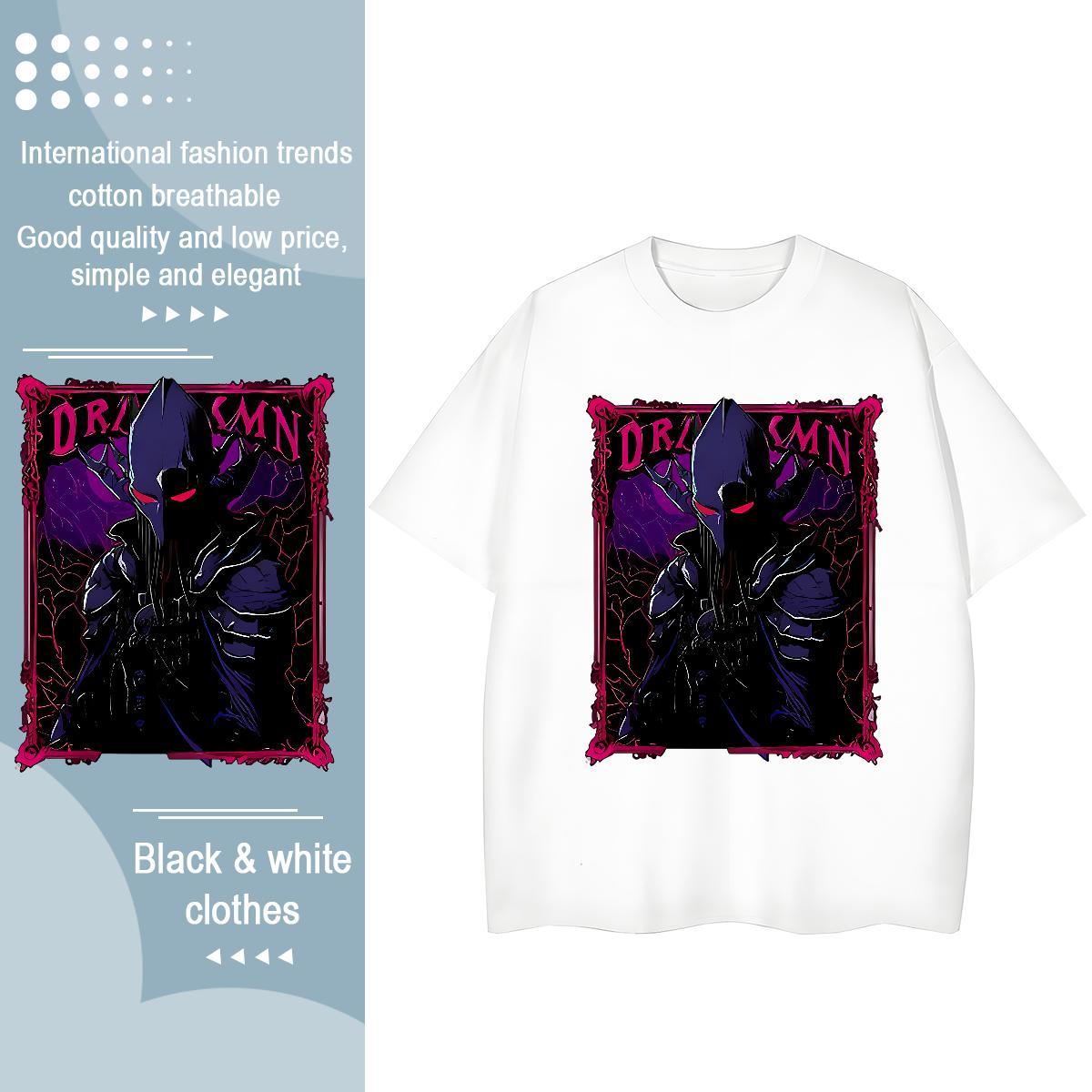 Unisex Women Tees 230g Cotton scare Hip Hop Street Women T Shirts Breathable Crew Neck Floral Print Tops Tees