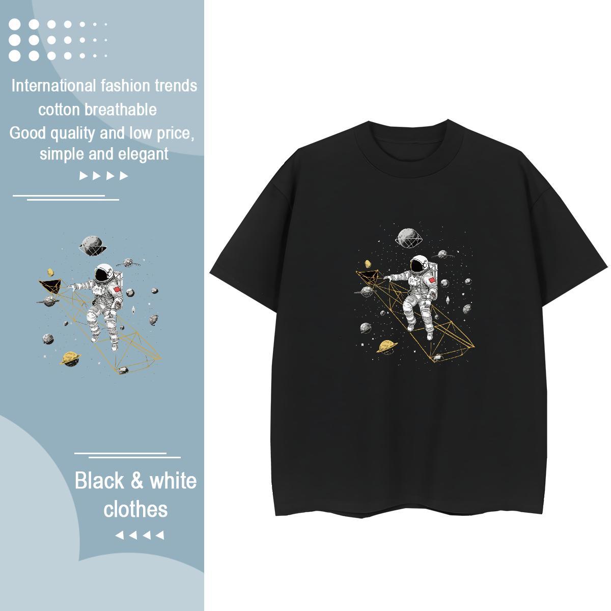 High quality Women Tshirts 230g Cotton universe Home Outdoor T Shirt For Woman Crew Neck Breathable Customized Print Tops Tees
