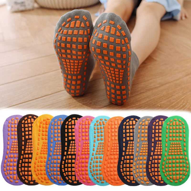 Cotton Kids Adults Anti-Slip Sock Trampoline Sock Cotton Breathable Short Socks Elasticity Sport Boy Girl Outside Child Socks CL240824