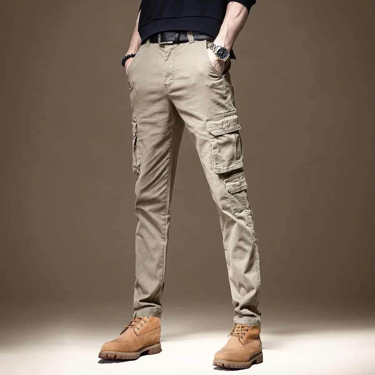 Motorcycle mens Trouser autumn cargo pants black work clothes ultrathin clothing highquality luggage est casual expression Y2k 240823