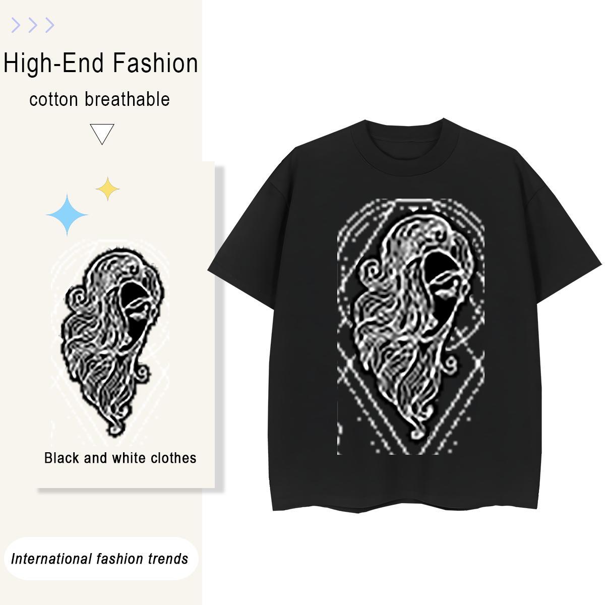 Popular Tshirt for Man Woman 230g Cotton creature Casual Daily Wear Woman T Shirts Crew Neck Custom Printed Clothes
