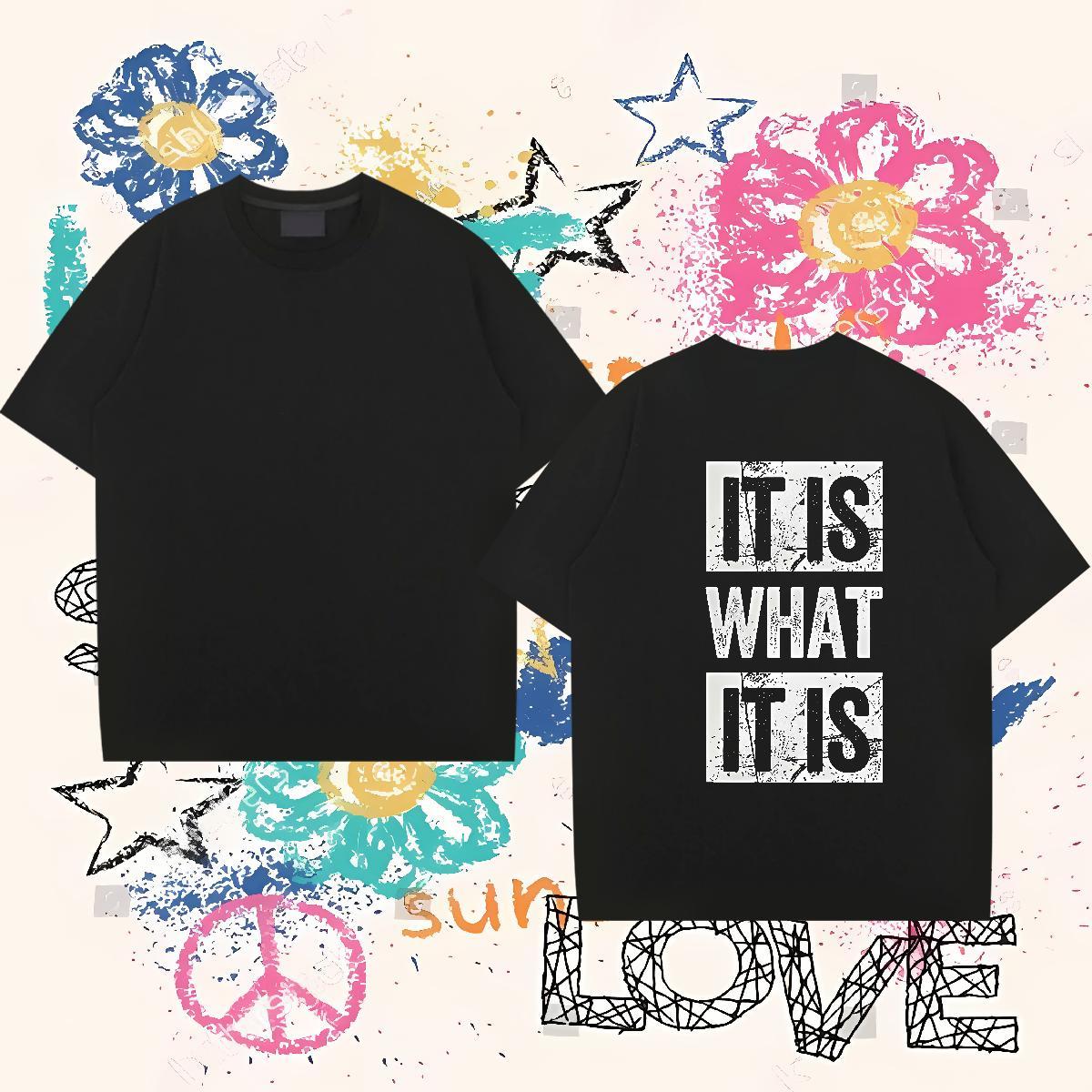 Popular T Shirt For Man 230g 100% Cotton letter High Street Hip Hop Custom Print Oversized Short Sleeve Soft Mens Tshirts Fashion Casual Polos