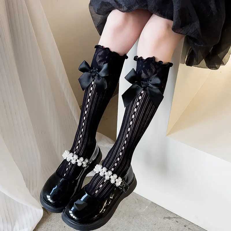 Baby Spring Summer Thin Lolita Sock Bowknot Stockings Girl Long Socks School Uniform Princess Calf Socks Kids Knee High Stocking CL240825