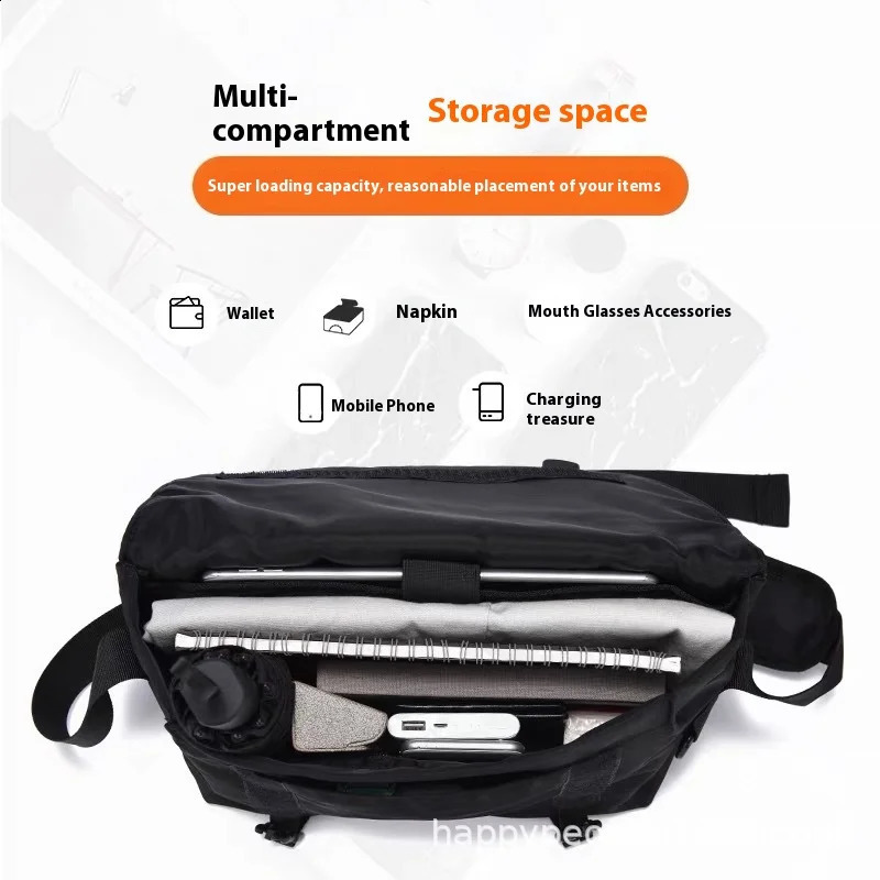 Causal Nylon Shoulder Man Bag Japanese School Laptop Sling Mens Bag Streetwear Travel Cross Bag Messenger Bags for Men 240824