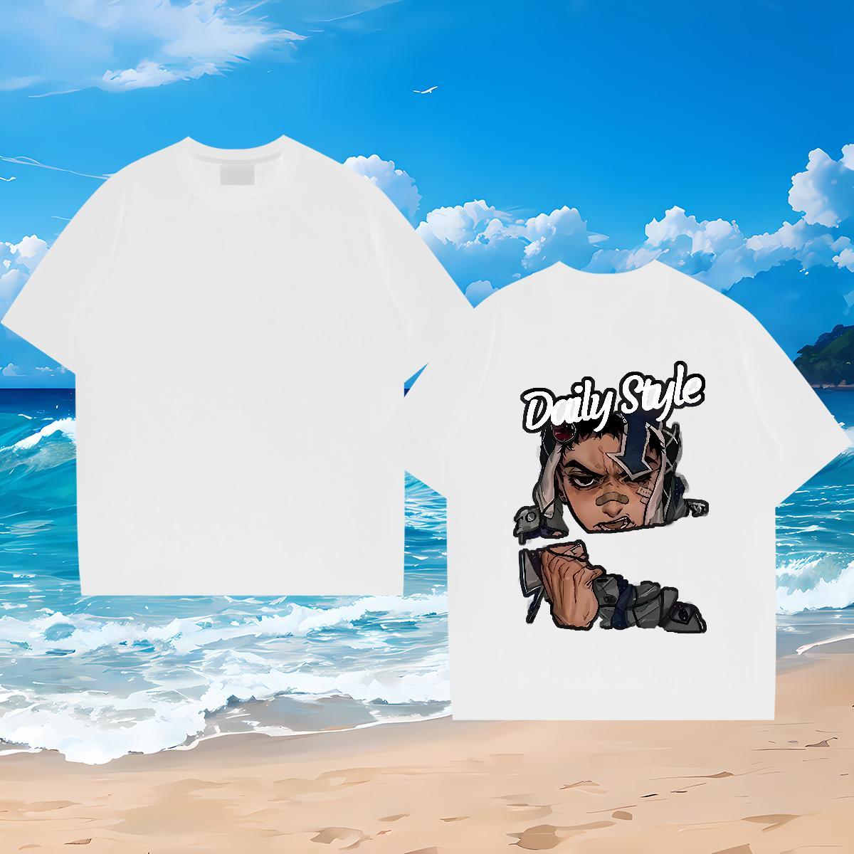 Loose Fit Men T Shirts 100% Cotton 230g portrait Casual Daily Wear Custom Print Plus Size Breathable Soft Couples T Shirts Customized Top Tees
