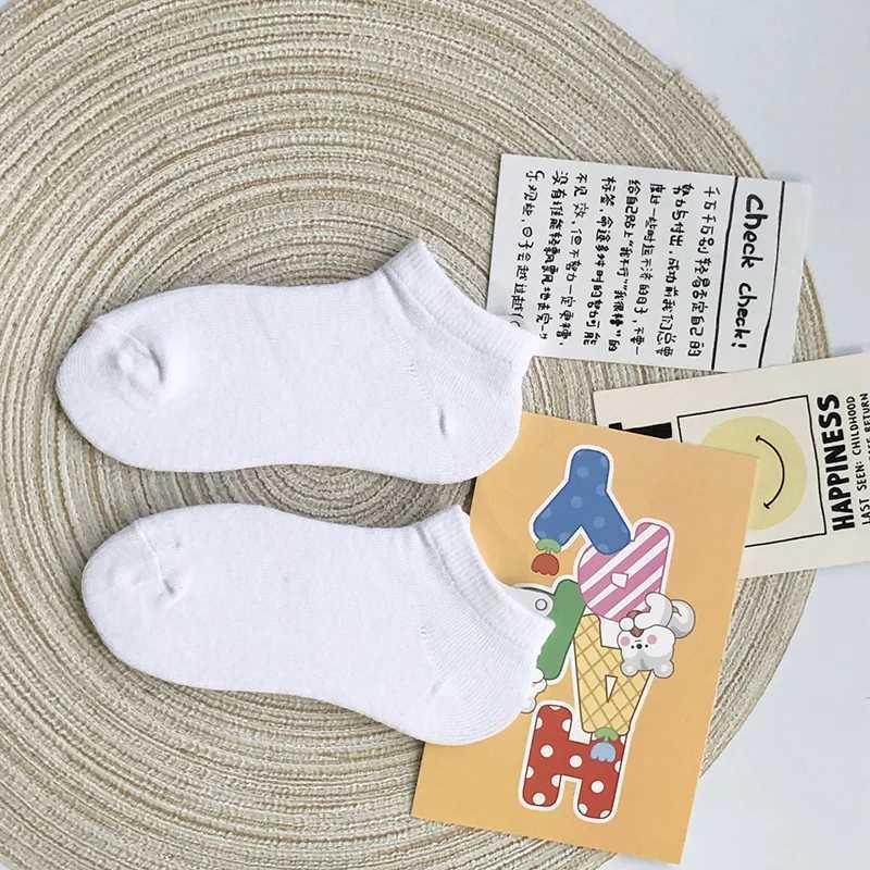 Childrens Spring Summer Short Socks Pure Cotton Boys and Girls Baby Thin White Sports Breathable Socks 1-7 Years Old CL240824