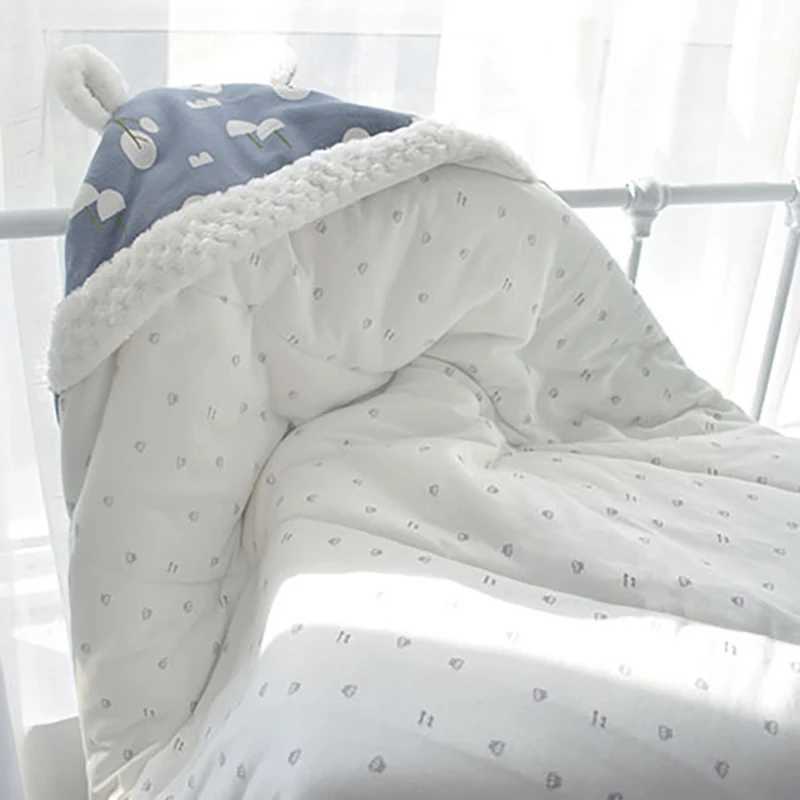 Baby Blanket 100% Cotton Envelope For Discharge Winter Newborns Bedding Muslin Swaddle Warm Wrap Baby Sleeping Bag Soft 80x80cm M240824