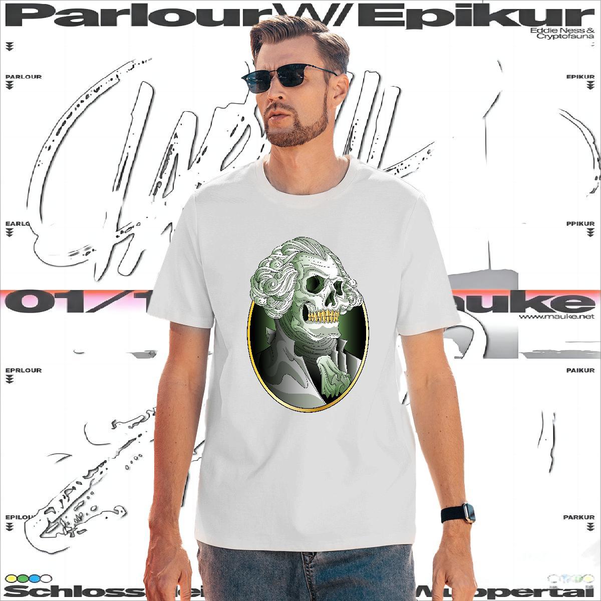 Cool Design T Shirt For Man 230g Cotton skull Beach Cartoon Print Crew Neck Breathable Men Tops Tees Designer Polos