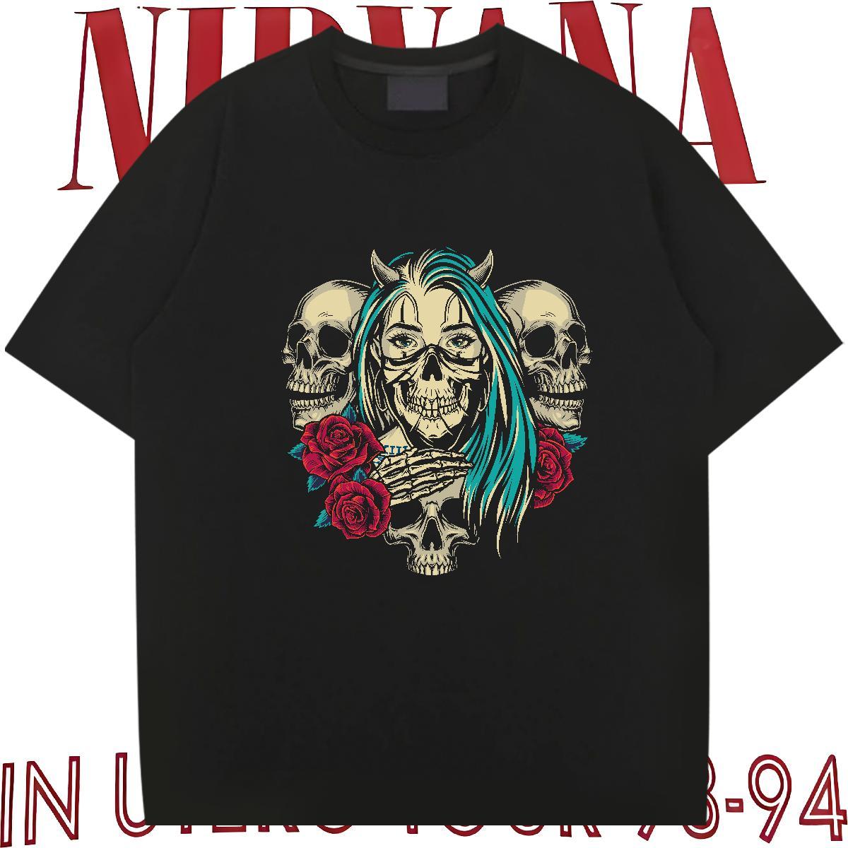 TOP Quality T Shirts Men 230g Pure Cotton skull Daily Wear DIY Breathable Short Sleeve Mens Tshirts DIY Customized Tops