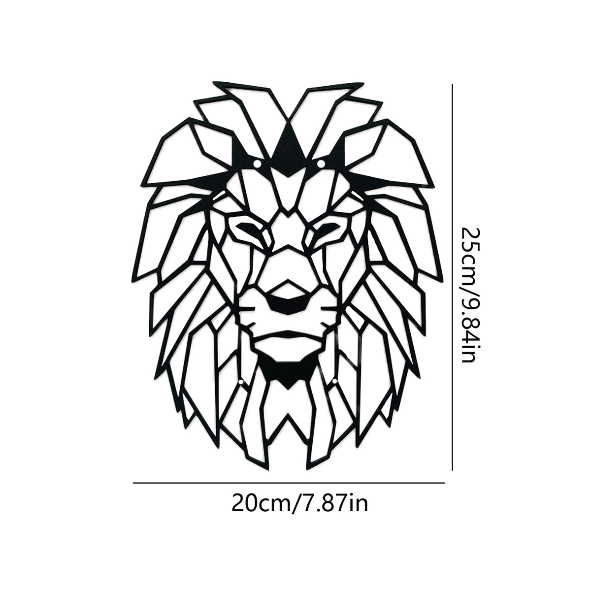 Home Decor Wall Art Modern Wall Sculpture Lion Metal Wall Decor Geometric Lion Head Animal Decoration