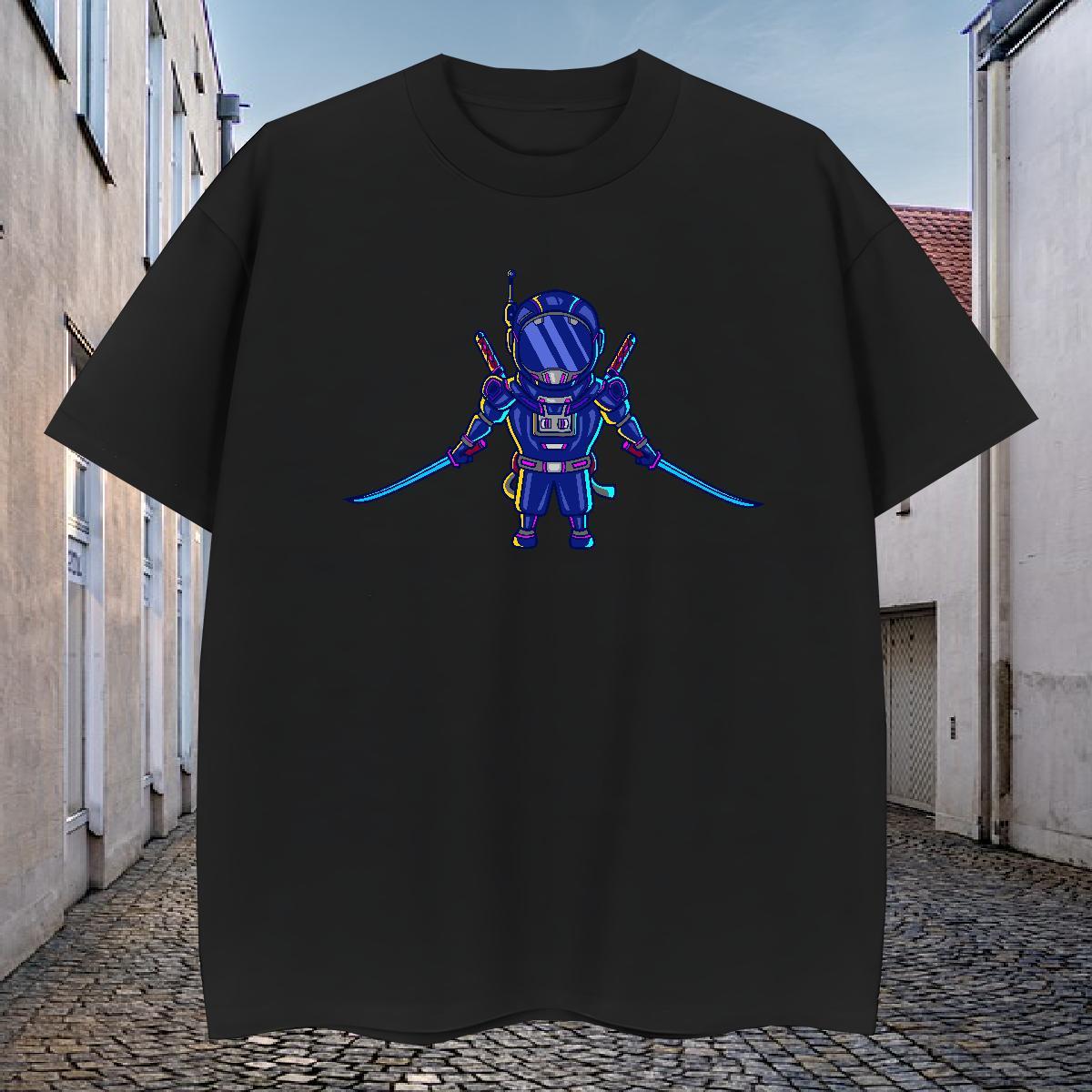 Wholesale Mens T Shirts 100% Cotton 230g robot Casual Beach Custom Print Oversized Breathable Tshirts Fashion Wear