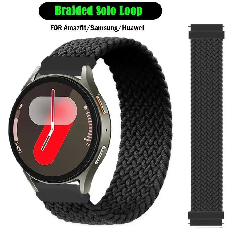 Woven single loop strap Amazfit GTS 4-3-pro-2e for Samsung Galaxy Watch 7/FE/6/5/4/3/6 classic/active 2 22mm/20mm bracelet W240824