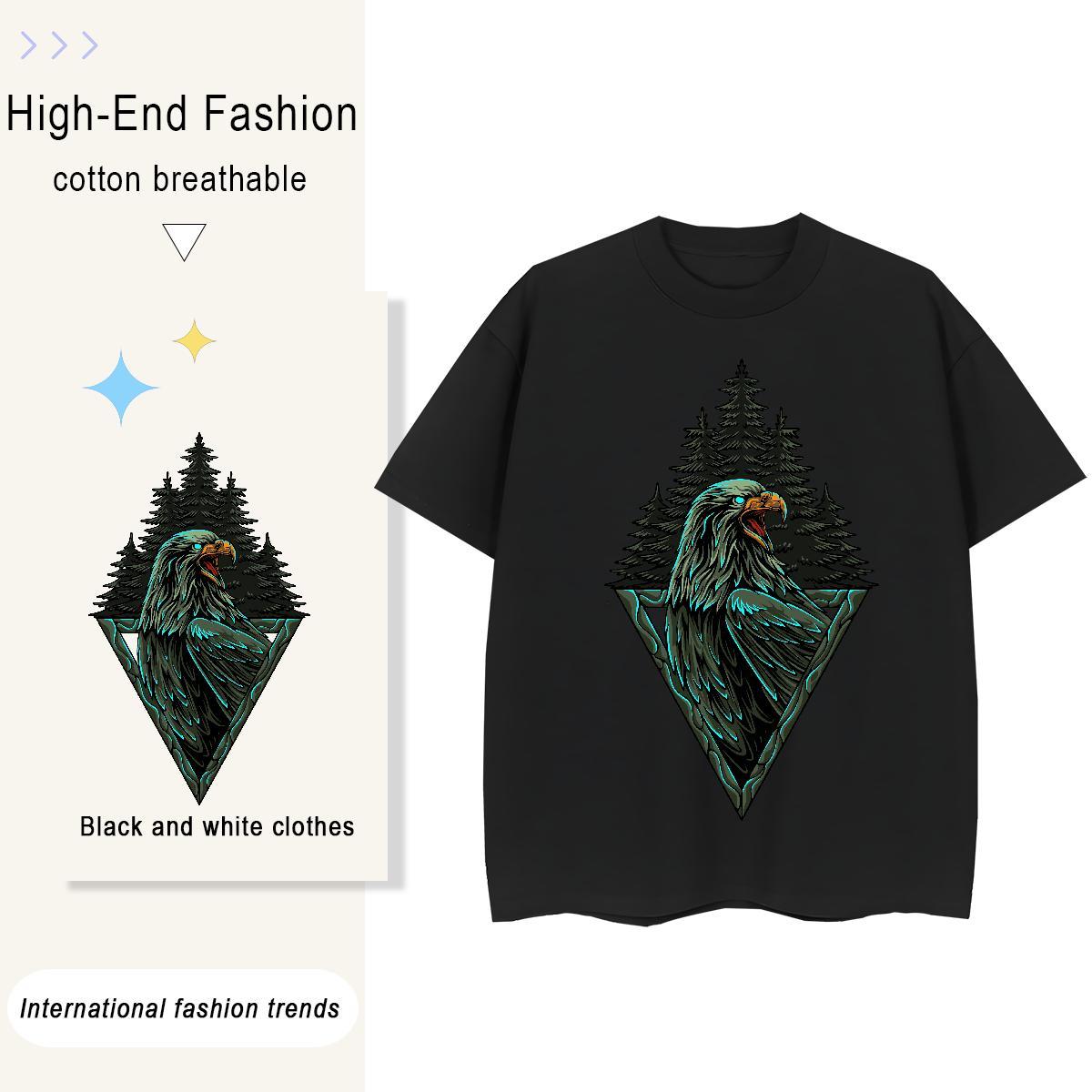 New Designer Mens Tshirts cool Anime Printing Street 230g 100% Cotton Tops Breathable Comfortable T shirt Skull